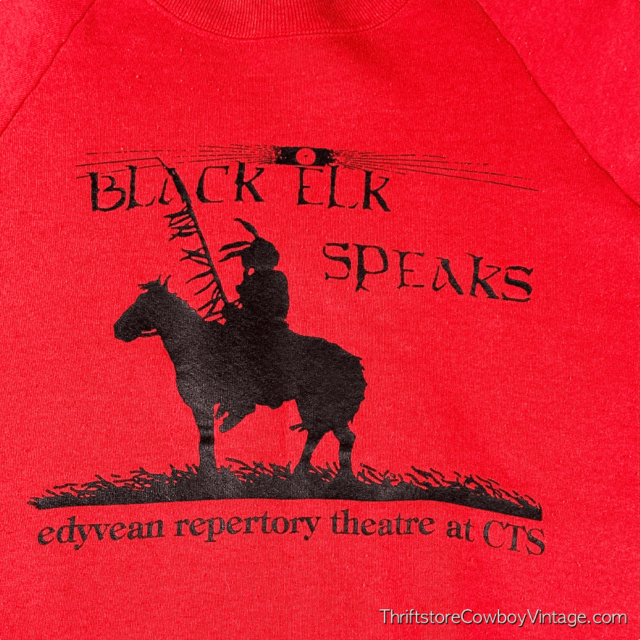 Vintage Black Elk Speaks Sweatshirt 90s Play Edyvean Repertory Theater CTS L/M 4