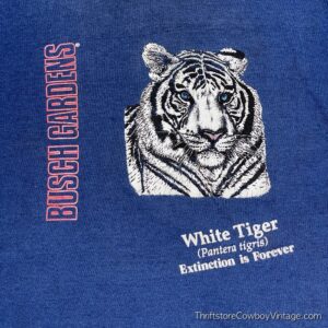 Kids Vintage 80s Busch Gardens T-Shirt White Tiger Youth Large 14-16 4