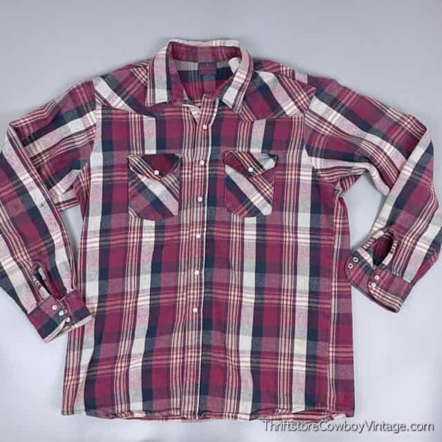 Vintage 80s Dakota Western Shirt Jacket Plaid XL 3