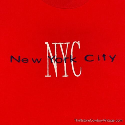 Vintage 90s New York City T-Shirt Embroidered MEDIUM 4