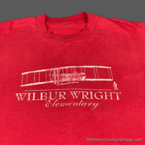 Vintage 80s Wilbur Wright Elementary School T-Shirt LARGE 4