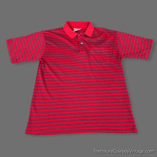 Vintage 90s American Edition Striped Polo Shirt SMALL 3