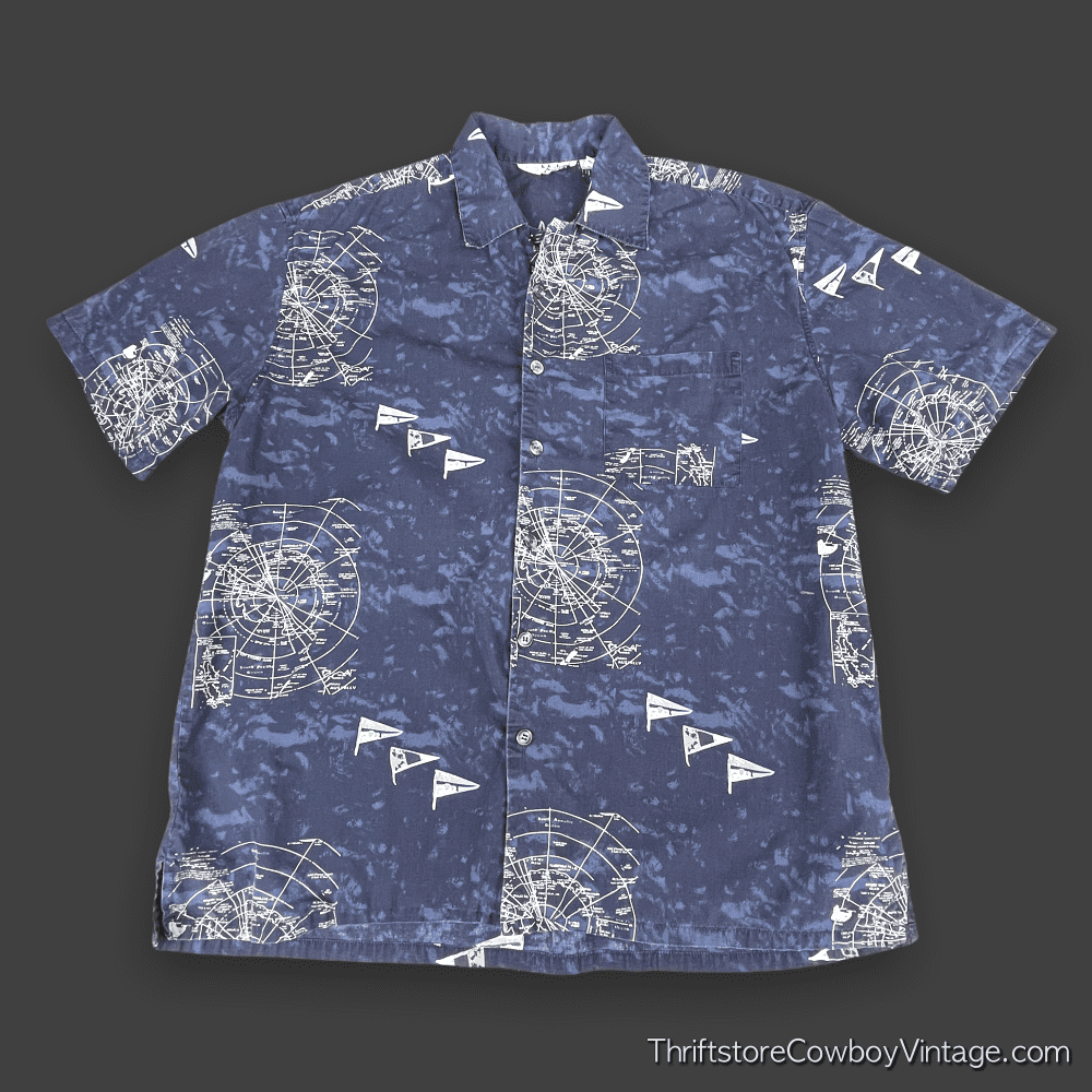 Vintage 90s Nautical Maritime Shirt LARGE