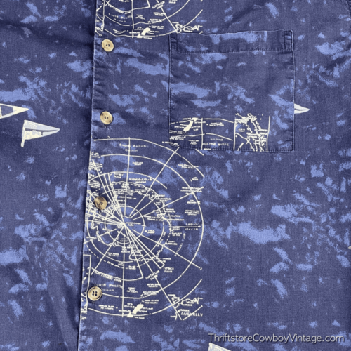 Vintage 90s Nautical Maritime Shirt LARGE