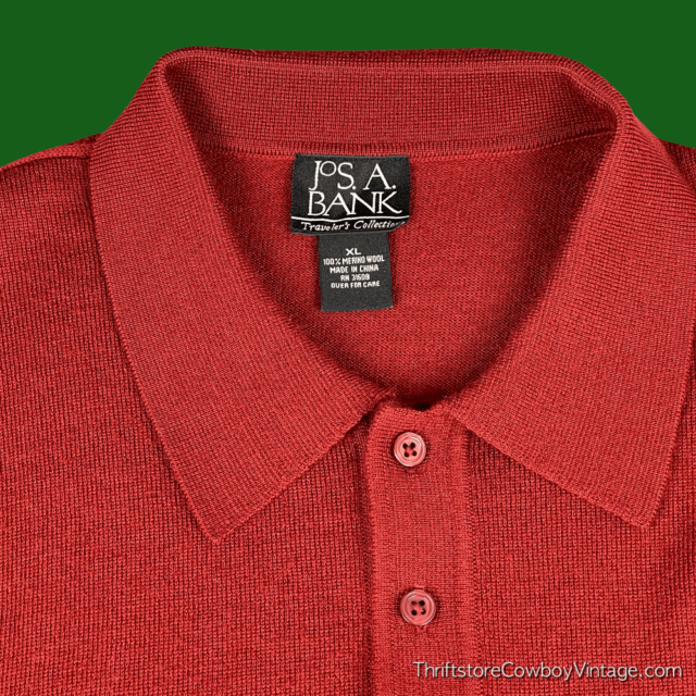 JoS A Bank Merino Wool Polo Shirt Travelers Collection XL 4