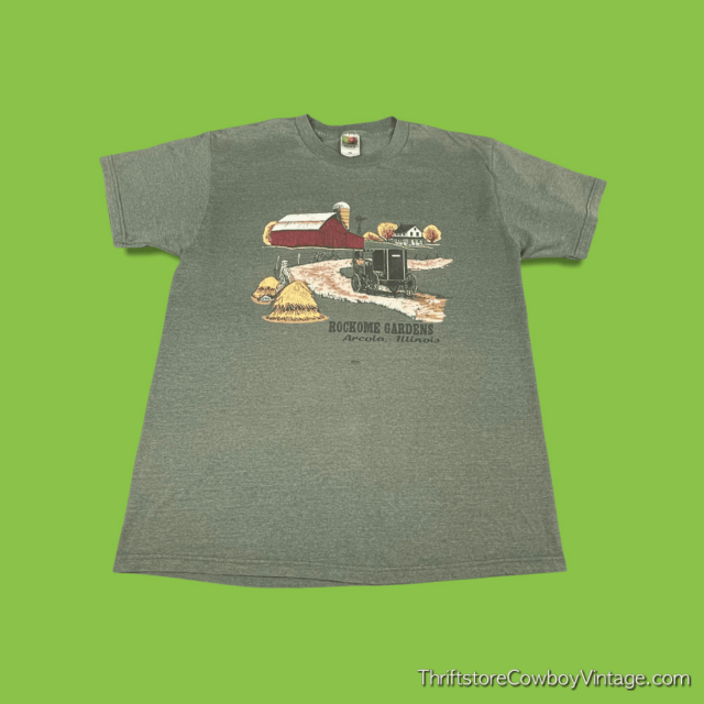 Vintage 90s Rockome Gardens Amish Farm T-Shirt LARGE 3