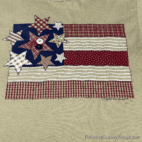 Vintage 90s QUILTED AMERICAN FLAG T-SHIRT MEDIUM