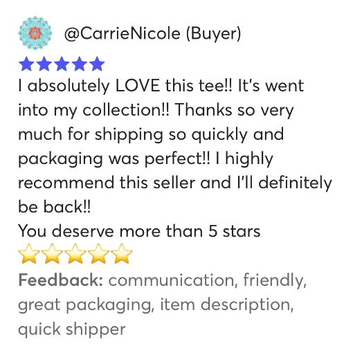 Positive review from Mercari