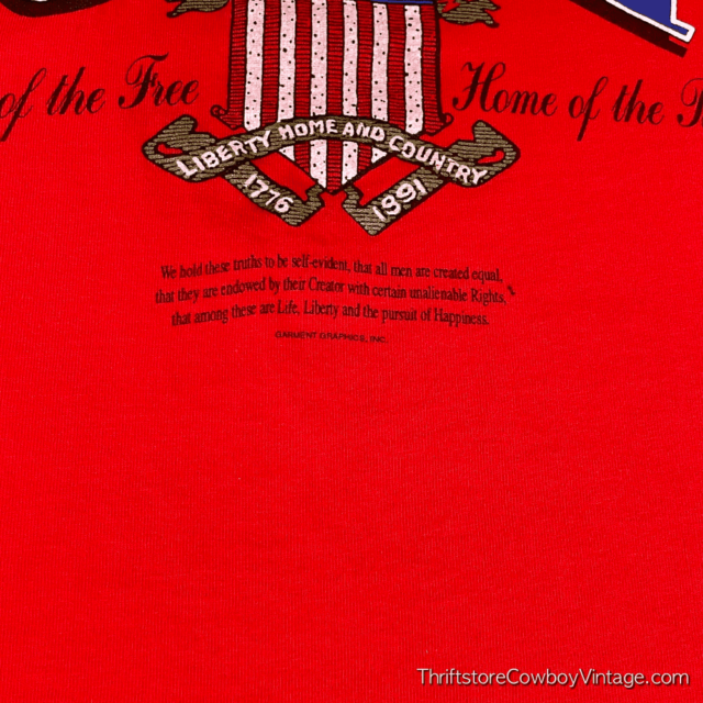 Vintage 90s LAND OF THE FREE USA T-SHIRT 1991 LARGE 5