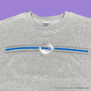 Vintage 90s Dell Computers T-Shirt Heather Gray XL 2