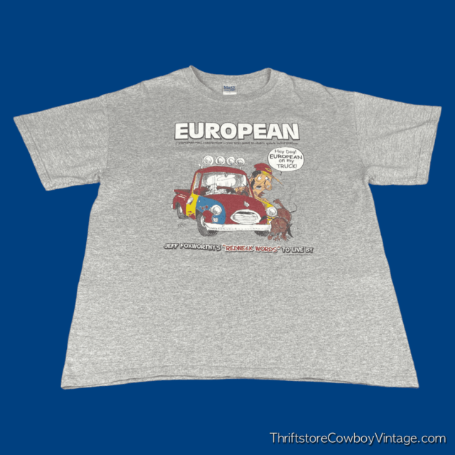 Y2K Jeff Foxworthy “European” T-Shirt LARGE 3