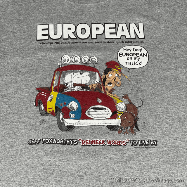 Y2K Jeff Foxworthy “European” T-Shirt LARGE 4