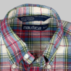 Vintage 90s Nautica Multicolor Plaid Shirt MEDIUM