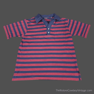 Vintage 70s Arrow Tournament Striped Polo Shirt SMALL