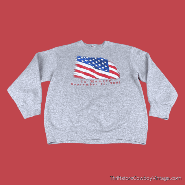 Vintage In Memory of September 11th 2001 Sweatshirt 9/11 MEDIUM 3