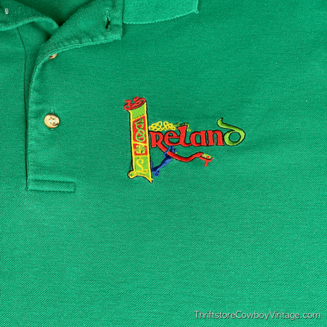 Vintage 90s Ireland Polo Embroidered Stitched Chest Crest Shirt LARGE 5