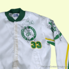 Vintage 90s Larry Bird Boston Celtics Chalk Line Satin Snap Jacket SMALL
