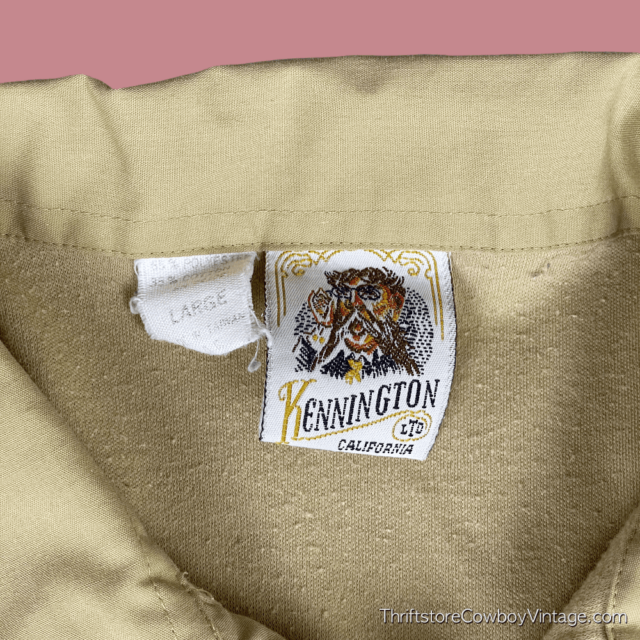 Vintage 70s Kennington California Beige Polo Shirt MEDIUM 6