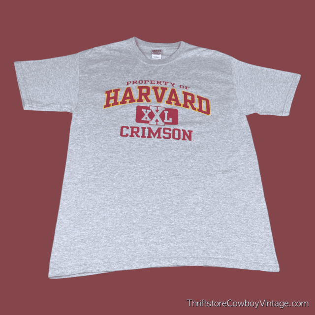 Vintage 90s Property Of Harvard Crimson Athletics T-Shirt LARGE 3
