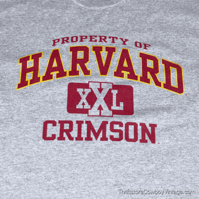 Vintage 90s Property Of Harvard Crimson Athletics T-Shirt LARGE 4