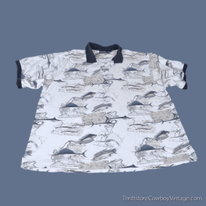 Vintage 90s Marlins Fishing Polo Shirt by Puritan 2XL