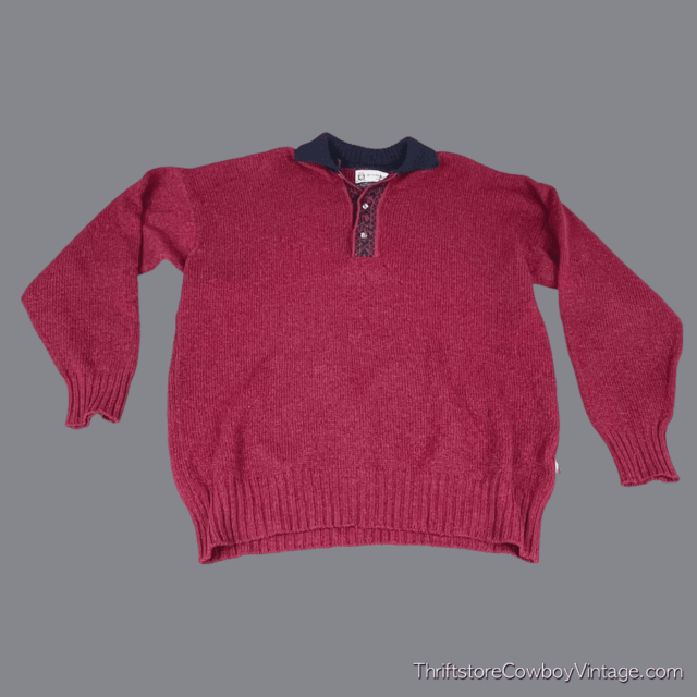 Vintage 80s Saville Row Wool Mock Neck Sweater LARGE 3