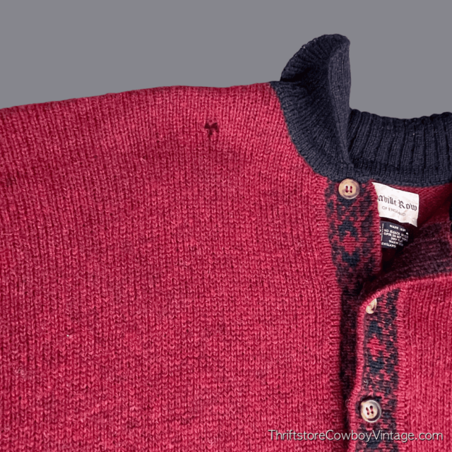 Vintage 80s Saville Row Wool Mock Neck Sweater LARGE 7