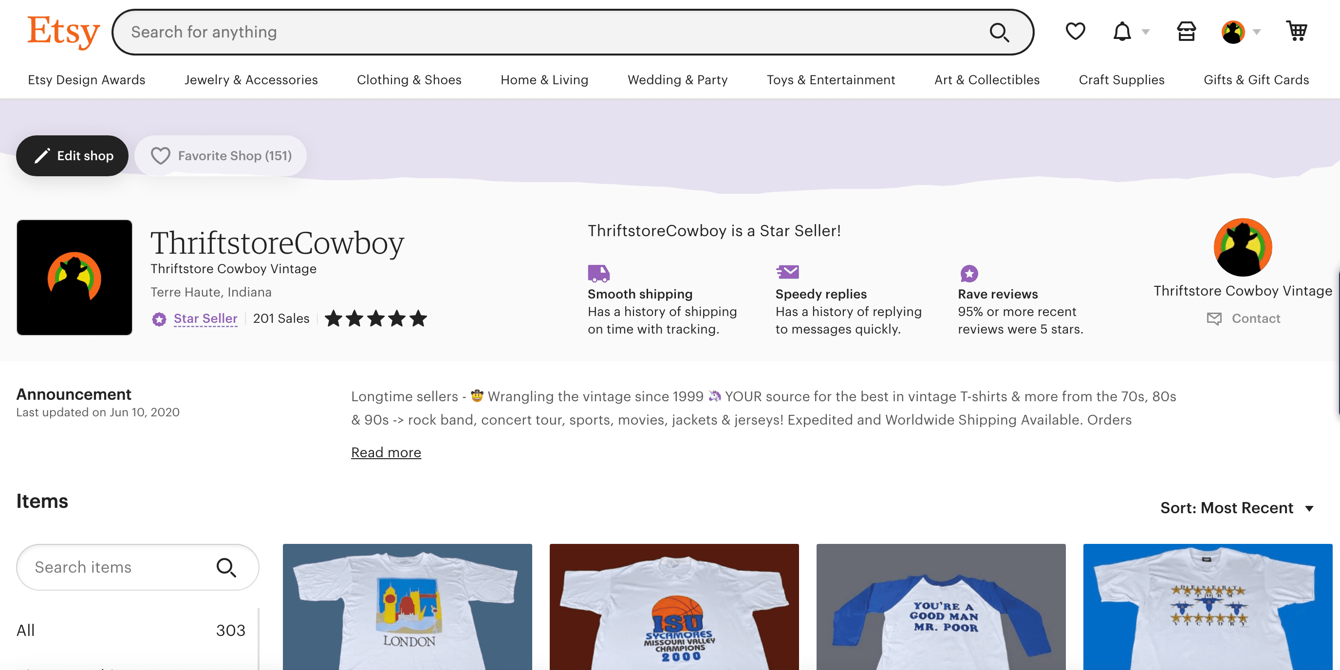Vintage T-Shirts on Etsy.com