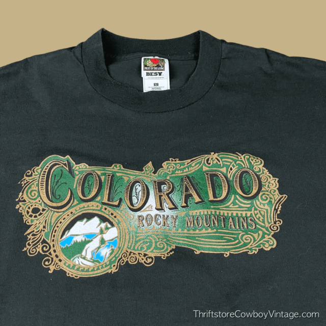 Vintage 90s Colorado Rocky Mountains T-Shirt LARGE 4