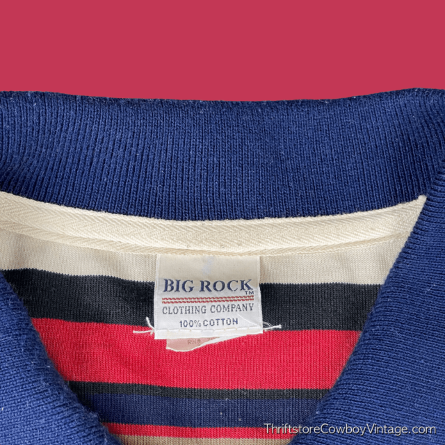 Vintage 80s Striped Polo Shirt Big Rock Clothing 3XL 6