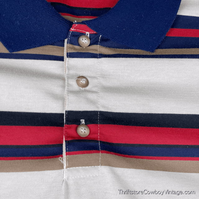 Vintage 80s Striped Polo Shirt Big Rock Clothing 3XL 4