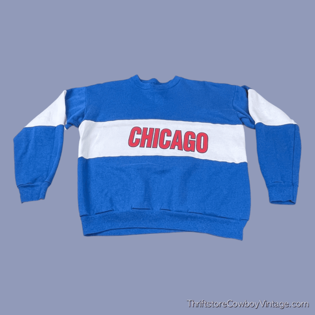 Vintage 80s Chicago Illinois Color Block Sweatshirt MEDIUM 3
