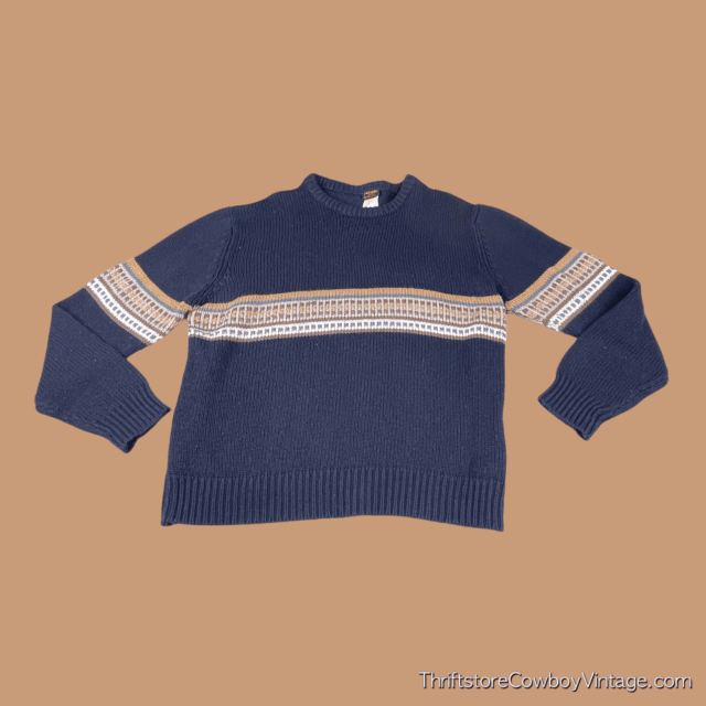 Vintage 80s L’Abeille Rainbow Stripe Knit Sweater LARGE 3