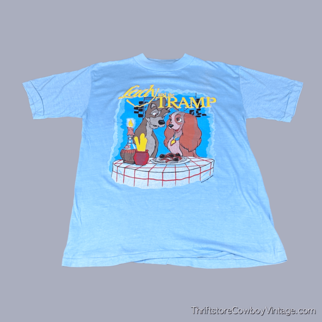 Vintage Deadstock 80s Lady and the Tramp Disney T-Shirt MEDIUM 3
