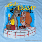Vintage Deadstock 80s Lady and the Tramp Disney T-Shirt MEDIUM