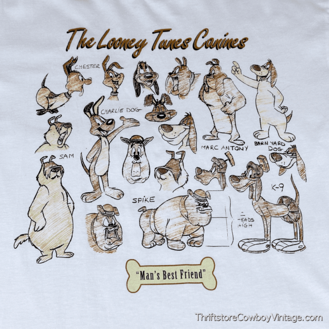 Vintage 90s Looney Tunes Canines T-Shirt LARGE 4
