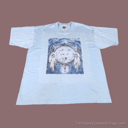 Vintage 90s Wolf Dream Catcher T-Shirt XL