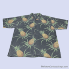 Vintage 90s Puritan Pineapple All Over Print Hawaiian Shirt LARGE