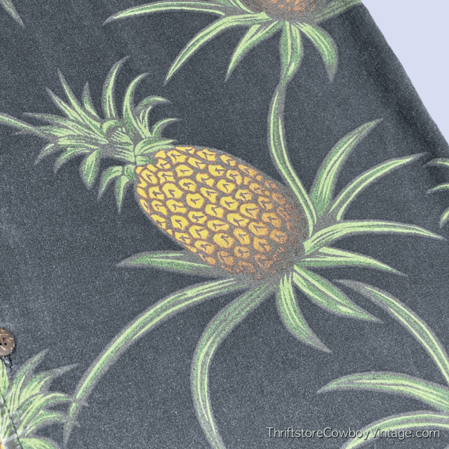 Vintage 90s Puritan Pineapple All Over Print Hawaiian Shirt LARGE 5