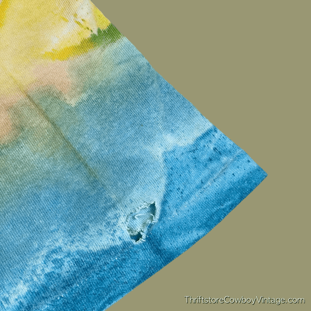 Vintage 90s Common Threads Rainbow Speckled Wash Dye T-Shirt 3XL