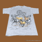 Vintage 90s Deadstock Wild Horses Thompson Falls Montana T-Shirt LARGE