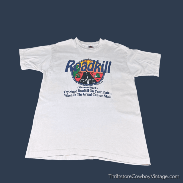 Vintage 90s Arizona Roadkill Cafe T-Shirt LARGE 3