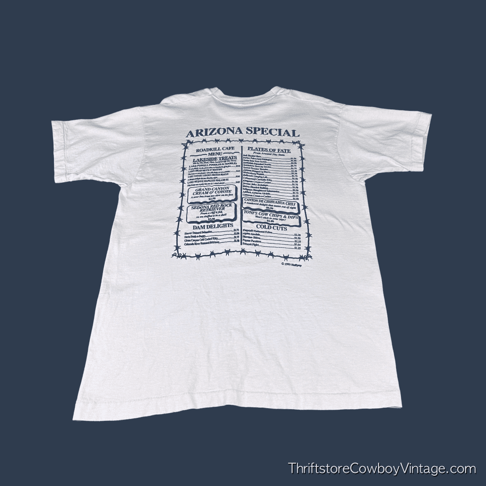 Vintage 90s Arizona Roadkill Cafe T-Shirt LARGE 2
