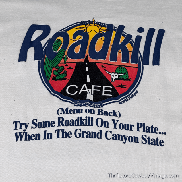 Vintage 90s Arizona Roadkill Cafe T-Shirt LARGE 5