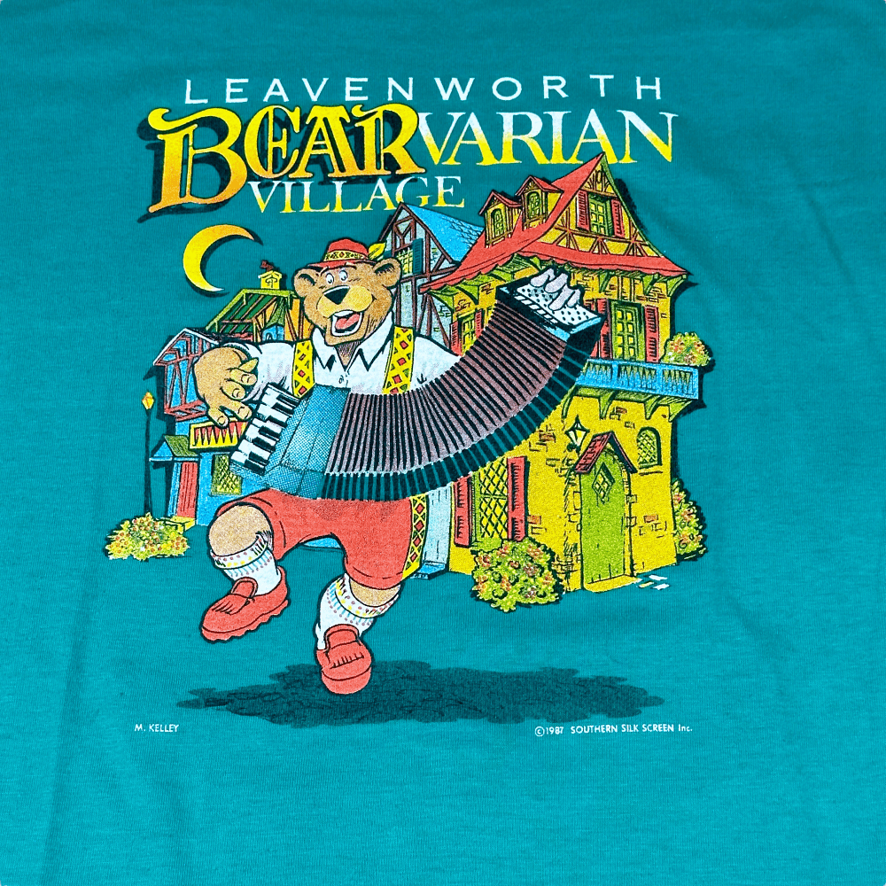 Vintage 80s Leavenworth Bearvarian Village T-Shirt LARGE 2