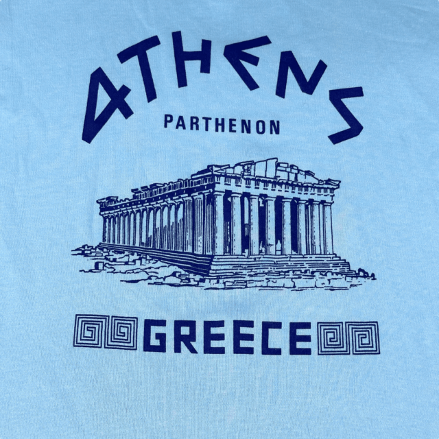 Vintage 80s Parthenon Athens Greece Women’s Ringer T-Shirt SMALL 4