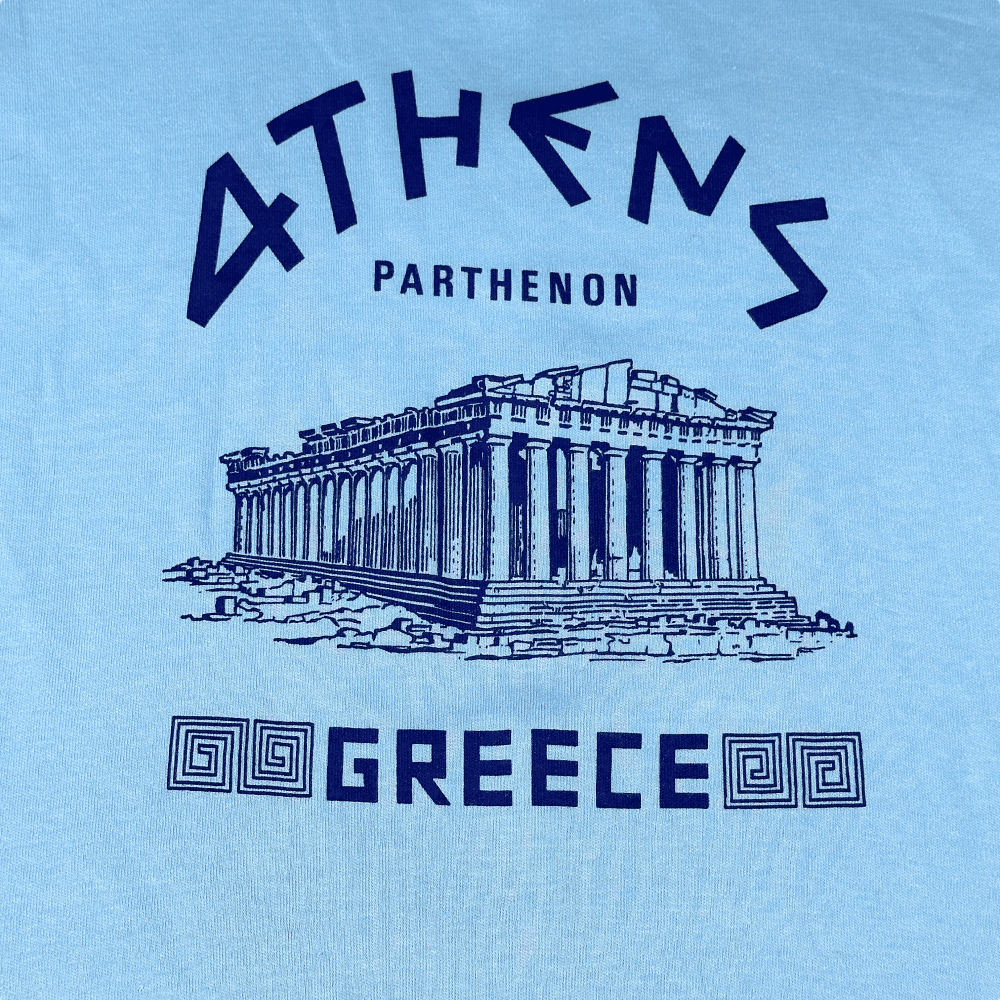 Vintage 80s Parthenon Athens Greece Women’s Ringer T-Shirt SMALL 2