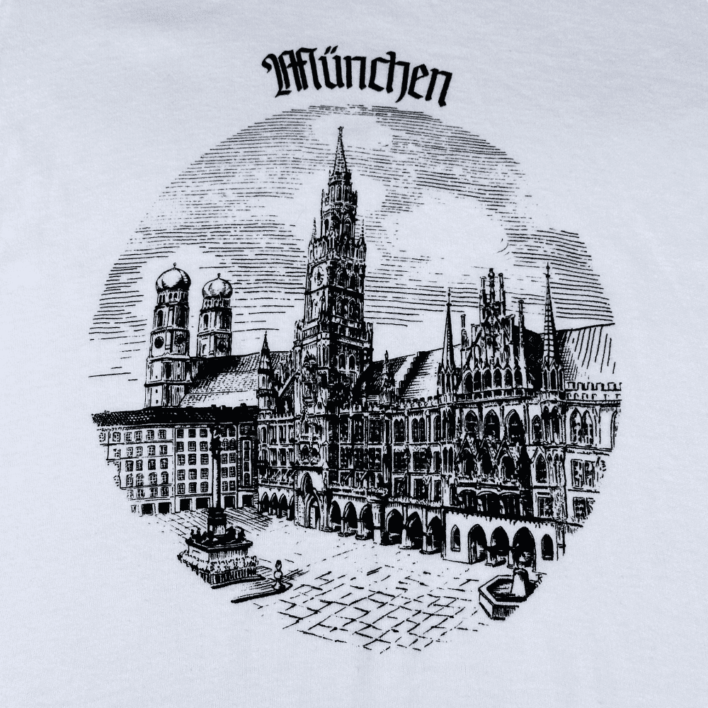 Vintage 80s Munich München Women’s Ringer T-Shirt MEDIUM 2