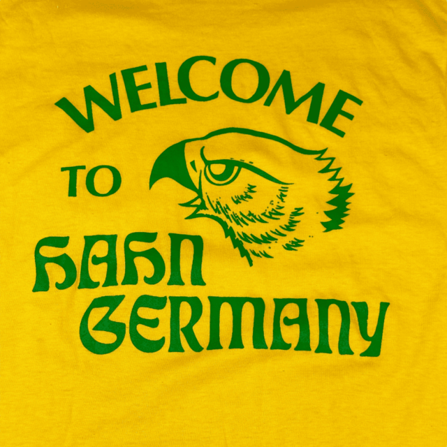 Vintage 80s Welcome to Hahn Germany T-Shirt SMALL 4