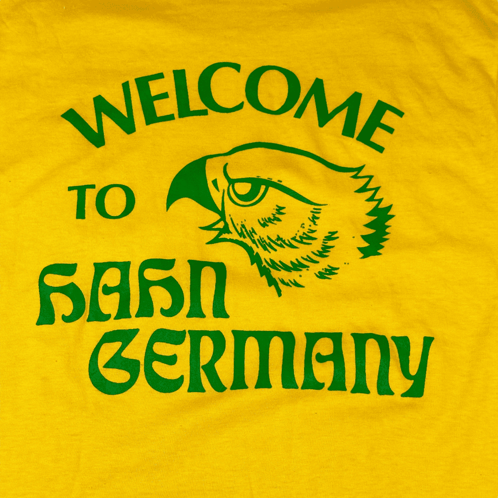 Vintage 80s Welcome to Hahn Germany T-Shirt SMALL 2